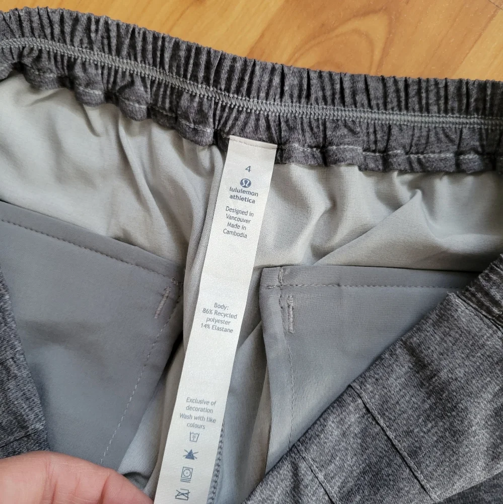 NWOT Lululemon &go Endeavor Short 4 Textured Printed Grey